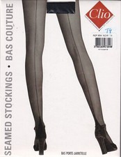 Bas nylon couture Clio 15 D coloris Noir. Taille 4. Back seam stockings., usado comprar usado  Enviando para Brazil