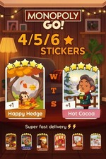 Adesivos Monopoly Go 4/5/6 ⭐️ |⚡entrega rápida | mais barato | confiável |dice boost comprar usado  Enviando para Brazil