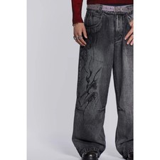 Adesivo jeans vintage preto jaded Colossus cintura baixa ajuste 30" comprar usado  Enviando para Brazil