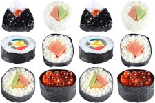 Używany, Realistyczny miniaturowy zestaw sushi, 12 sztuk, dekoracyjny na sprzedaż  PL