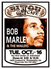 Pôster de concerto Bob Marley 1973 BIJOU CAFÉ PHILADELPHIA PA GIG POSTER comprar usado  Enviando para Brazil