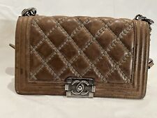 Bolsa Chanel Boy couro autêntico. Borgonha/marrom. 25 cm. Edição limitada. comprar usado  Enviando para Brazil