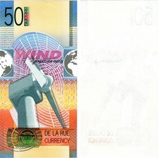 2008 Thomas De La Rue nota de teste uniface UNC 50 WIND holograma turbina verde comprar usado  Enviando para Brazil