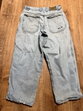 Jeans jeans interestadual vintage anos 90 masculino 32x30 perna larga skatista hip-hop desgastado comprar usado  Enviando para Brazil