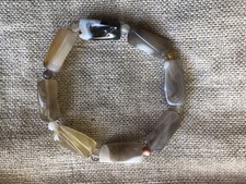Bracelet pierres agate d'occasion  Sainte-Soulle