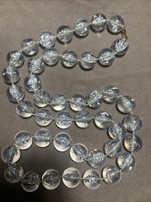 Antigo Colar de Bolhas de Contas de Plástico Transparente Acrílico Lucite Chunky 36” 0320 comprar usado  Enviando para Brazil