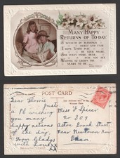 Rppc greetings embossed for sale  LONDON