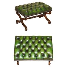 BANCO DE PIANO ANTIGO WILLIAM IV 1830 COURO VERDE JACARANDÁ CHESTERFIELD BANQUINHO comprar usado  Enviando para Brazil