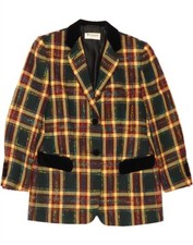 Jaqueta Blazer ANTONETTE Feminina 2 Botões IT 44 Média Verde Xadrez Lã EB20, usado comprar usado  Enviando para Brazil