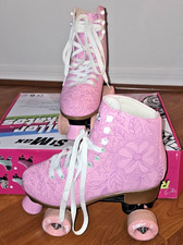 Patins femininos/meninos St Max rosa floral quad couro PVC - Tamanho 38 comprar usado  Enviando para Brazil