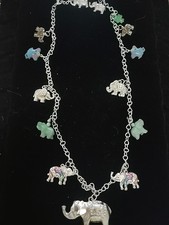 Elephant charm necklace for sale  Portage
