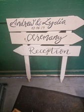 Wedding wooden directional for sale  READING