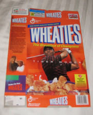 Wheaties TIGER WOODS 2002 caixa de cereais caixa plana golfista caixa de 18 oz comprar usado  Enviando para Brazil