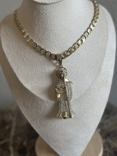 Corrente com pingente de Santa Muerte. Laminado 14K  comprar usado Corrente com pingente de Santa Muerte. Laminado 14K  comprar usado  Enviando para Brazil