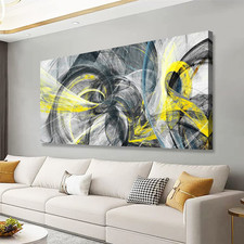 Yellow black abstract for sale  Ashford