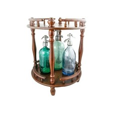 MESA Vintage Redonda 4 Pernas Decorativa Madeira de Carvalho Café Coquetel Bar Telefone comprar usado  Enviando para Brazil