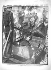 Stare 1910 Królowa Aleksandra Wenecja Gondola Bramy Pałac Buckingham Londo 20. na sprzedaż  Wysyłka do Poland