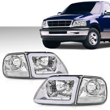 Faróis LED DRL cromados + luzes de canto adequadas para 97-03 Ford F150/99-02 Expedition comprar usado  Enviando para Brazil