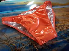 Cueca masculina de vinil PVC personalizada forrada de cetim M L ou GG laranja  comprar usado  Enviando para Brazil