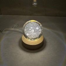 Bola de Cristal 3D Personalizada Luz Nocturna con Base de Madera, Sistema Solar de Luz Nocturna segunda mano  Embacar hacia Mexico