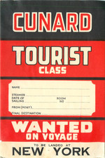 Cunard tourist class for sale  Oakhurst