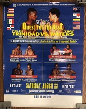 Félix Trinidad vs. Póster de boxeo vintage Troy Waters 23/08/97 MSG Christy Martin segunda mano  Embacar hacia Mexico
