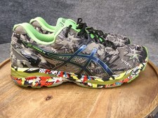Tênis de corrida Asics Gel Nimbus 18 masculino tamanho 11 EUA cinza verde estampa de quadrinhos T6K4N comprar usado  Enviando para Brazil