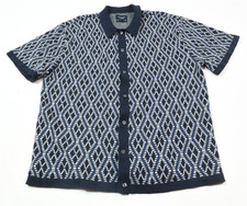 Camisa polo masculina de malha Abercrombie & Fitch 2XL azul geométrica com botão slim fit comprar usado  Enviando para Brazil