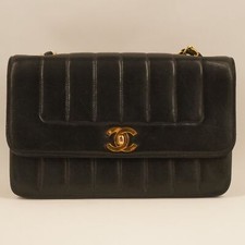 Bolsa de ombro Chanel preta pele de cordeiro Mademoiselle aba reta - Frete grátis EUA comprar usado  Enviando para Brazil