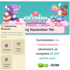 Monopoly_Go - EVENT  ice cream - 80K SOLO évènement partenaire na sprzedaż  Wysyłka do Poland