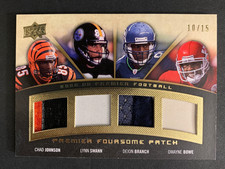 Camiseta 2008 UD Premier Foursome Patch Lynn Swann Chad Johnson Deion Branch /15, usado comprar usado  Enviando para Brazil