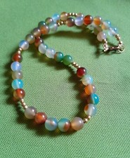 Collana agata multicolor usato  Roma