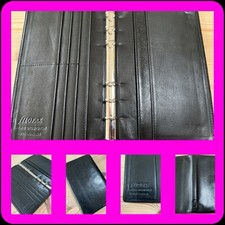 FILOFAX GROSVENOR-COURO NAPPA MACIO PRETO-TAMANHO PESSOAL-ITEM RARO DE COLECIONADOR, usado comprar usado  Enviando para Brazil