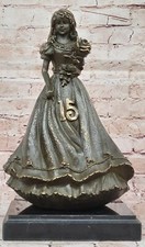 Concurso Niña Holding Flor Del Sur Bell Niña Bronce Escultura Edición Limitada, usado comprar usado  Enviando para Brazil