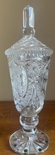 flowers vase crystal etched for sale  North Hollywood