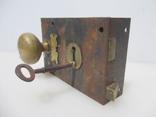 Fechadura de porta de ferro vitoriana com maçanetas de latão vintage aro antigo comprar usado  Enviando para Brazil
