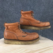 Botas masculinas caixa de engrenagens 15 EE com cadarço couro marrom biqueira Moc Toe Classic comprar usado  Enviando para Brazil