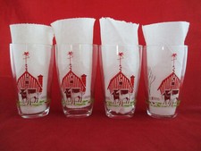 Usado, Lote Antigo de 4 Copos Mobil Oil Gas Premium Friendly Farm Libbey Glass 4 3/4" comprar usado  Enviando para Brazil