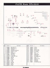 Usado, 1980 LISTA DE PEÇAS DE INSTRUMENTOS MUSICAIS YAMAHA folha publicitária - FLAUTA modelo YFL-221S comprar usado  Enviando para Brazil