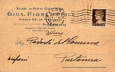 Cartolina regno stab. usato  Piacenza