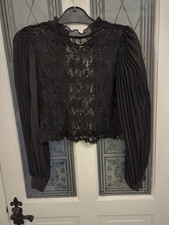 Black lace chiffon for sale  BARNSLEY