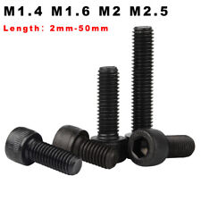 Usado, M1,4 M1,6 M2 M2,5 Schwarz Stahl Zylinderschrauben Innensechskant Zylinder Kopf comprar usado  Enviando para Brazil