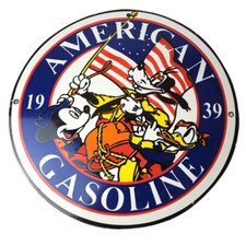 Placa de porcelana vintage americana gasolina - Placa de bomba de gasolina Mickey Disney, usado comprar usado  Enviando para Brazil