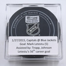 NHL Goal Scored Puck Mark Letestu Columbus Blue Jackets Jan 27, 2015 vs Caps comprar usado NHL Goal Scored Puck Mark Letestu Columbus Blue Jackets Jan 27, 2015 vs Caps comprar usado  Enviando para Brazil