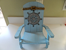 Usado, Cadeira de praia Adirondack Lt azul, tema náutico lembrança 12”x 8,5” madeira comprar usado  Enviando para Brazil
