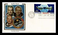 CACHET DE SEDA COLORANO CAPA EUA APOLLO SOYUZ PROJETO DE TESTE ESPACIAL FDC comprar usado  Enviando para Brazil