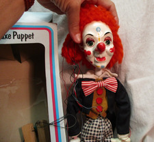 Marioneta payaso BIMBO con caja PELHAM PUPPETS Inglaterra 1979 Henson marioneta vintage segunda mano  Embacar hacia Mexico