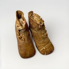 Botas antigas de couro vitoriano 1800 com botões - Sapatos infantis vintage comprar usado  Enviando para Brazil