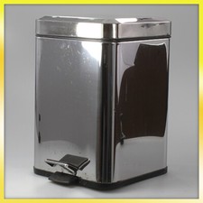 ✅ Lixeira de banheiro cromada prata preta 6L com pedal comprar usado  Enviando para Brazil