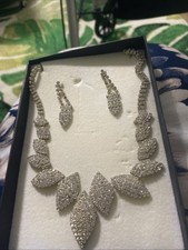 Sparkly necklace earrings for sale  BISHOP'S STORTFORD